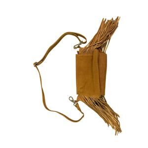 Boho Tan Suede Fringe Crossbody Bag | Western Festival Shoulder Purse